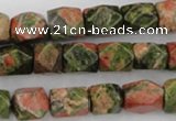 CNG821 15.5 inches 9*12mm faceted nuggets unakite gemstone beads