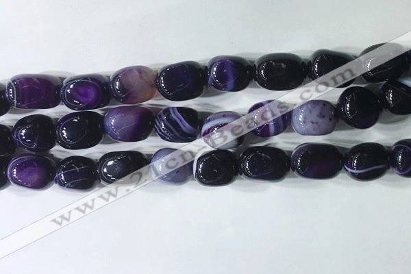 CNG8227 15.5 inches 12*16mm nuggets striped agate beads wholesale