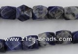 CNG825 15.5 inches 9*12mm faceted nuggets sodalite gemstone beads