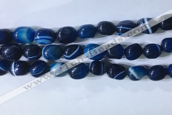 CNG8271 15.5 inches 13*18mm nuggets striped agate beads wholesale