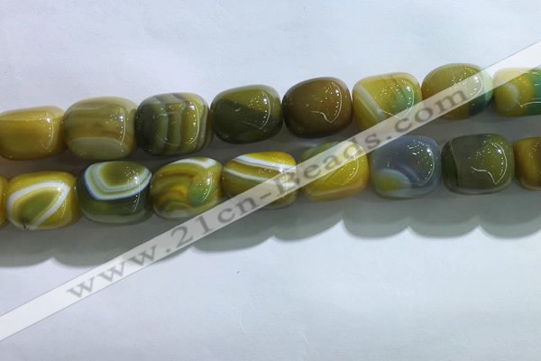 CNG8312 15.5 inches 15*20mm nuggets striped agate beads wholesale