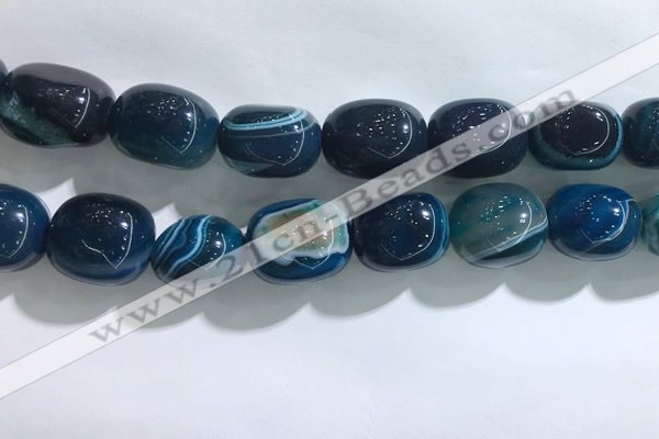 CNG8317 15.5 inches 15*20mm nuggets striped agate beads wholesale