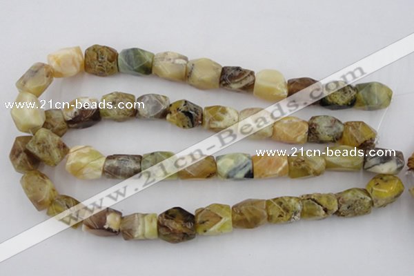 CNG832 15.5 inches 13*18mm faceted nuggets yellow opal beads