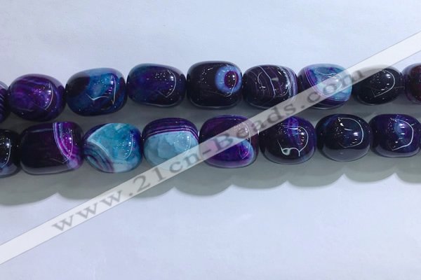 CNG8321 15.5 inches 15*20mm nuggets striped agate beads wholesale