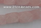 CNG833 15.5 inches 13*18mm faceted nuggets rose quartz beads