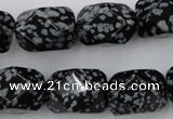 CNG834 15.5 inches 13*18mm faceted nuggets snowflake obsidian beads