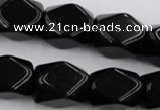 CNG836 15.5 inches 13*18mm faceted nuggets black obsidian beads