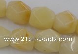 CNG837 15.5 inches 13*18mm faceted nuggets yellow jade beads