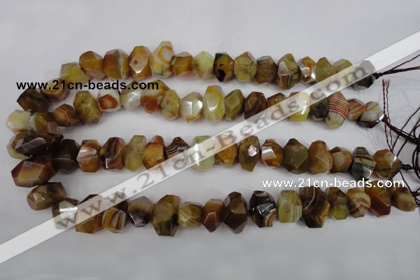 CNG851 15.5 inches 12*18mm – 13*22mm faceted nuggets agate beads