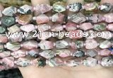 CNG8525 15.5 inches 7*10mm - 8*12mm faceted nuggets rhodochrosite beads