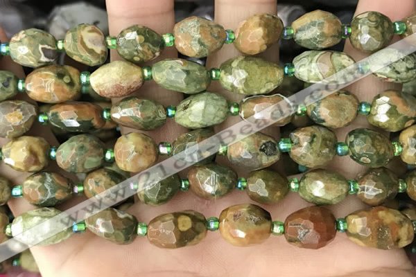 CNG8539 15.5 inches 8*10mm - 9*13mm faceted nuggets rhyolite beads