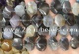 CNG8551 15.5 inches 13*18mm - 15*25mm faceted freeform grey agate beads