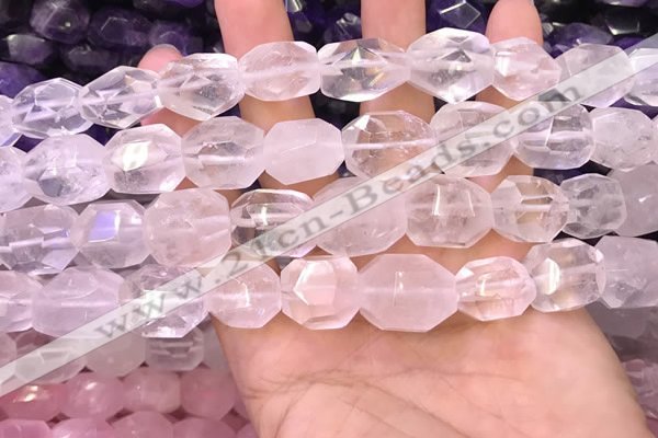 CNG8578 13*18mm - 15*20mm faceted nuggets white crystal beads