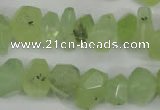 CNG858 15.5 inches 11*15mm faceted nuggets prehnite beads wholesale