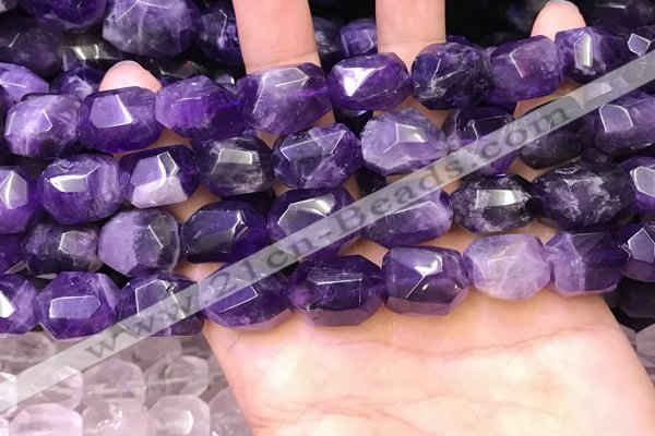 CNG8581 13*18mm - 15*20mm faceted nuggets amethyst beads