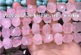 CNG8590 12*16mm - 13*18mm faceted nuggets rose quartz beads