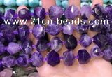 CNG8593 12*16mm - 13*18mm faceted nuggets amethyst beads