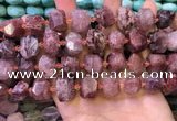 CNG8594 12*16mm - 13*18mm faceted nuggets strawberry quartz beads