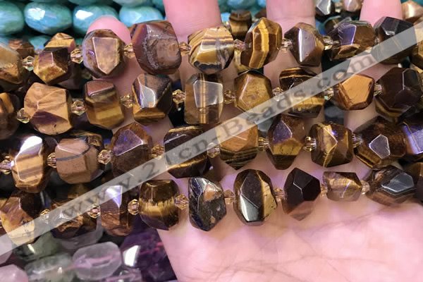 CNG8597 12*16mm - 13*18mm faceted nuggets yellow tiger eye beads