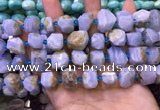 CNG8599 12*16mm - 13*18mm faceted nuggets blue lace agate beads