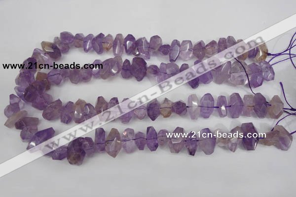 CNG860 15.5 inches 8*12mm – 12*20mm faceted nuggets amethyst beads