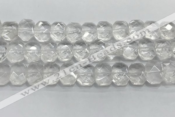 CNG8610 10*13mm - 12*16mm faceted freeform white crystal beads