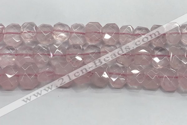 CNG8611 10*13mm - 12*16mm faceted freeform rose quartz beads