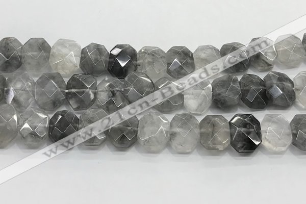 CNG8612 10*13mm - 12*16mm faceted freeform cloudy quartz beads