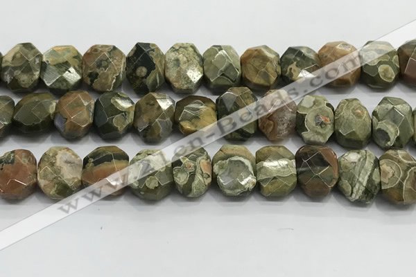 CNG8619 10*13mm - 12*16mm faceted freeform rhyolite beads