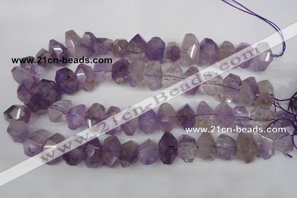 CNG862 15.5 inches 12*18mm – 14*23mm faceted nuggets amethyst beads