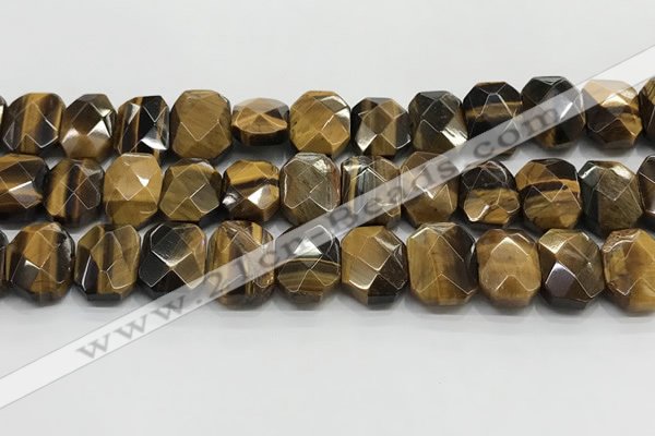 CNG8620 10*13mm - 12*16mm faceted freeform yellow tiger eye beads