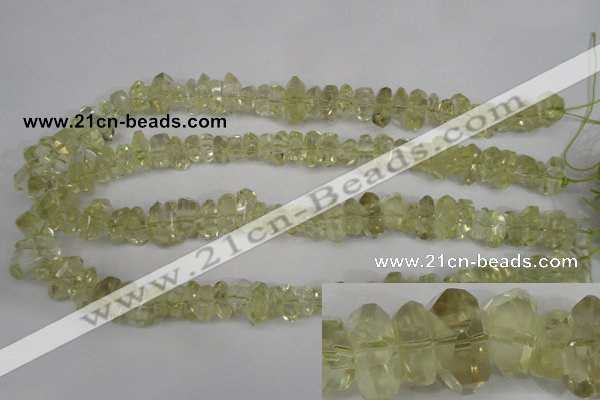 CNG864 15.5 inches 5*10mm – 10*17mm faceted nuggets lemon quartz beads