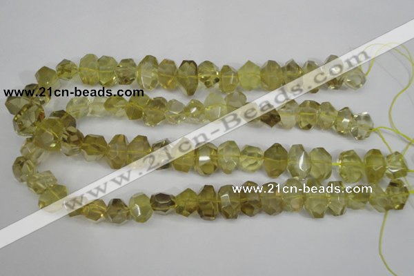 CNG865 15.5 inches 10*15mm – 12*20mm faceted nuggets lemon quartz beads