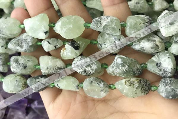 CNG8664 12*16mm - 18*25mm nuggets green rutilated quartz beads