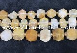 CNG8675 12*20mm - 20*33mm faceted nuggets yellow quartz beads