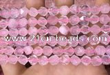 CNG8691 15.5 inches 8mm faceted nuggets rose quartz beads