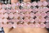 CNG8692 15.5 inches 10mm faceted nuggets rose quartz beads