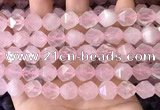 CNG8694 15.5 inches 12mm faceted nuggets rose quartz beads