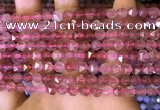 CNG8695 15.5 inches 6mm faceted nuggets strawberry quartz beads