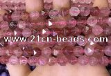 CNG8696 15.5 inches 8mm faceted nuggets strawberry quartz beads