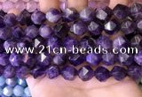 CNG8703 15.5 inches 12mm faceted nuggets amethyst gemstone beads