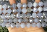 CNG8708 15.5 inches 12mm faceted nuggets blue chalcedony beads