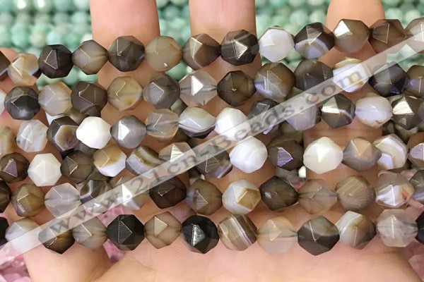 CNG8721 15.5 inches 8mm faceted nuggets agate gemstone beads