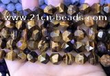 CNG8727 15.5 inches 12mm faceted nuggets yellow tiger eye beads