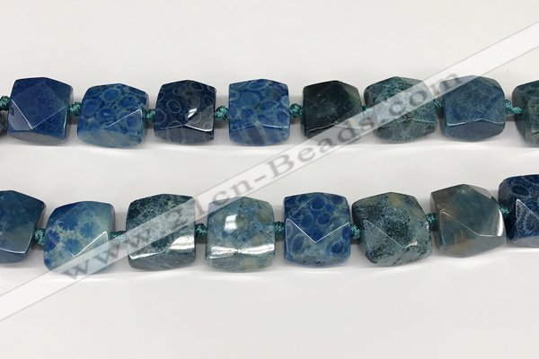 CNG8790 16*17mm - 18*19mm faceted nuggets chrysanthemum agate  beads