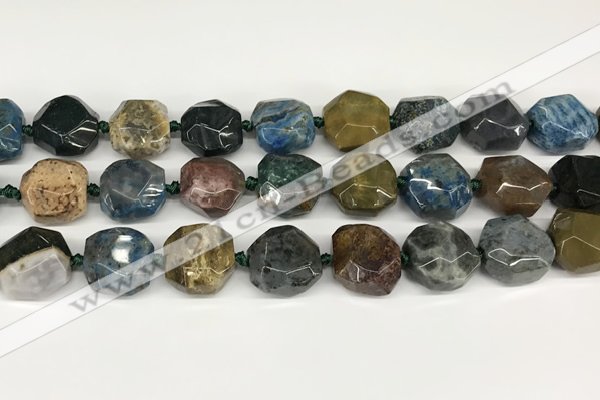 CNG8793 16*17mm - 18*19mm faceted nuggets agate  beads