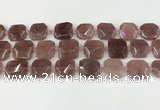 CNG8803 15.5 inches 16mm - 20mm faceted freeform strawberry quartz beads