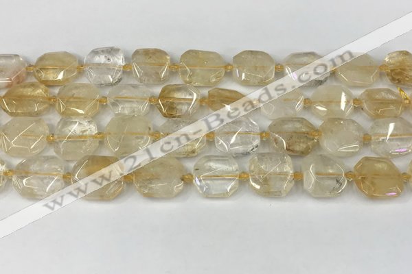 CNG8804 15.5 inches 16mm - 20mm faceted freeform citrine beads