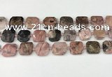 CNG8814 15.5 inches 16mm - 20mm faceted freeform rhodonite beads