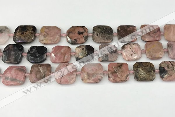 CNG8814 15.5 inches 16mm - 20mm faceted freeform rhodonite beads